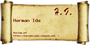 Harman Ida névjegykártya